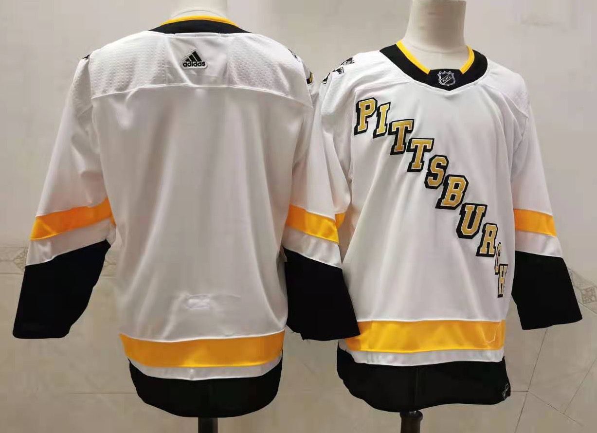 Men Pittsburgh Penguins Blank White Authentic Stitched 2020 Adidias NHL Jersey